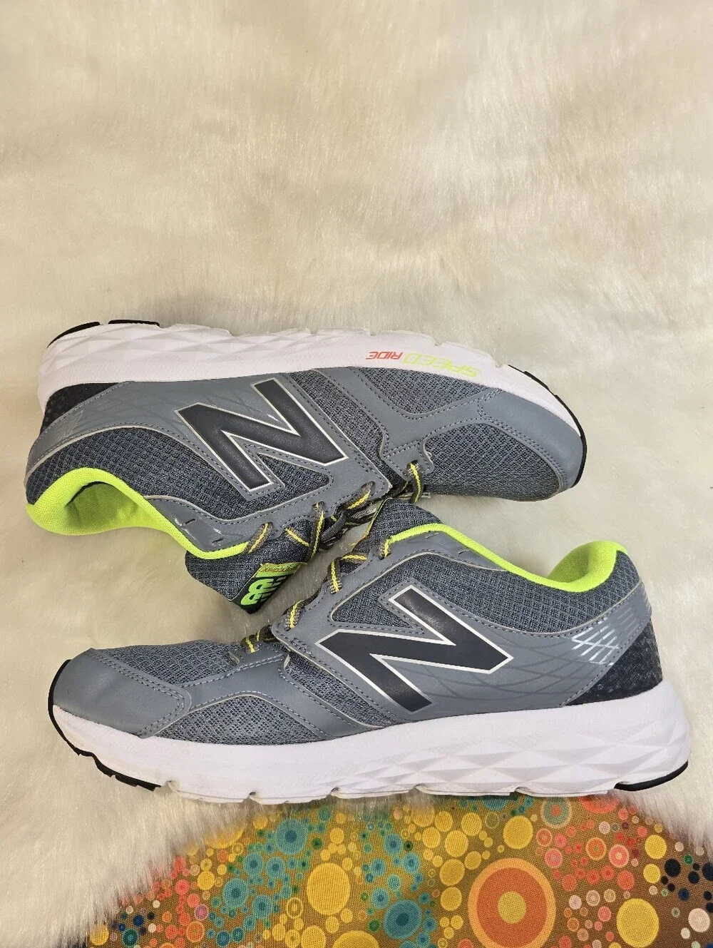 New Balance Speed Ride Men's Gray &  Neon Lime Accent Running Shoes